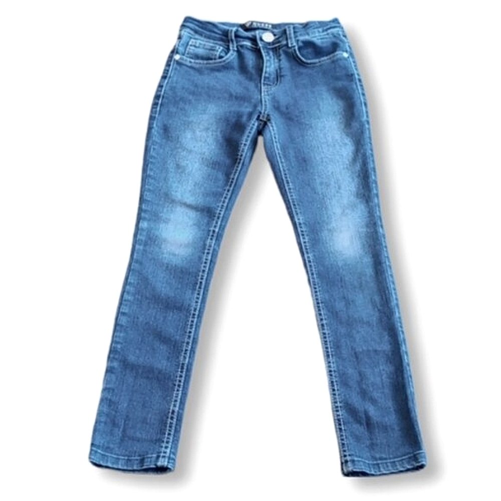 Guess Skinny Jeans Stretch Denim Adjustable  Rhinestone Blue Girls Size 10